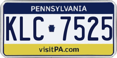 PA license plate KLC7525