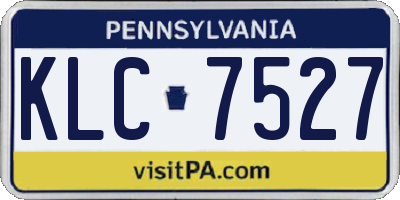 PA license plate KLC7527