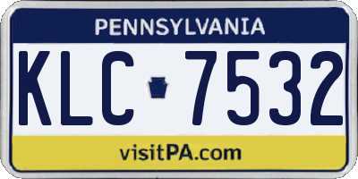 PA license plate KLC7532
