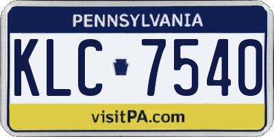 PA license plate KLC7540