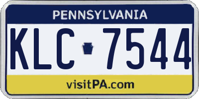 PA license plate KLC7544