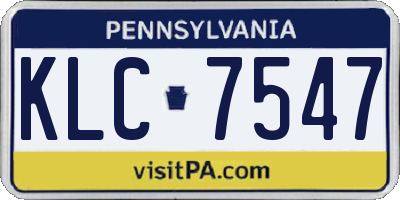 PA license plate KLC7547