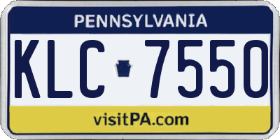 PA license plate KLC7550
