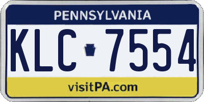 PA license plate KLC7554