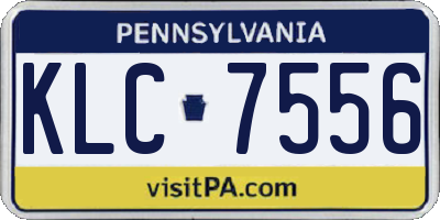 PA license plate KLC7556