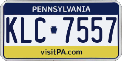 PA license plate KLC7557