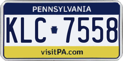 PA license plate KLC7558
