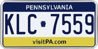 PA license plate KLC7559