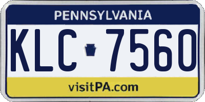 PA license plate KLC7560