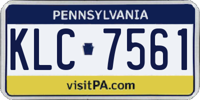PA license plate KLC7561