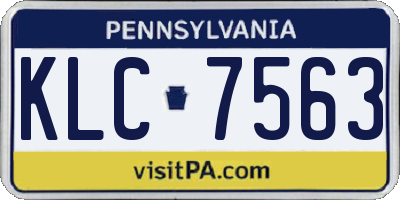 PA license plate KLC7563