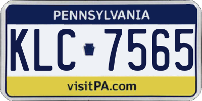 PA license plate KLC7565