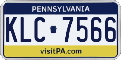 PA license plate KLC7566
