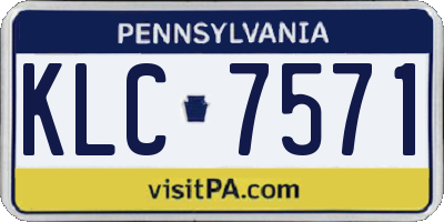 PA license plate KLC7571