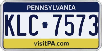 PA license plate KLC7573