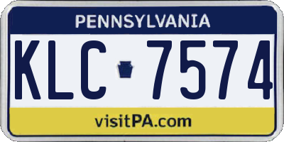 PA license plate KLC7574