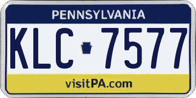 PA license plate KLC7577