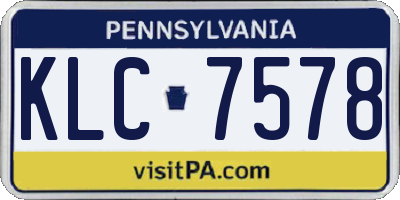PA license plate KLC7578