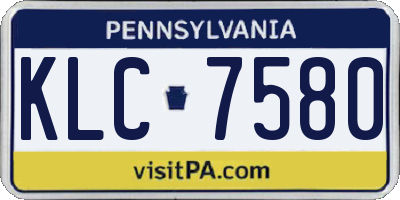 PA license plate KLC7580