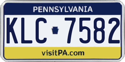PA license plate KLC7582