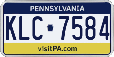 PA license plate KLC7584