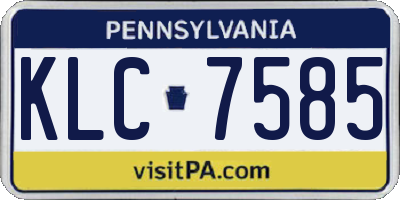 PA license plate KLC7585