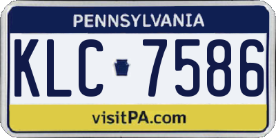 PA license plate KLC7586