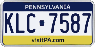 PA license plate KLC7587