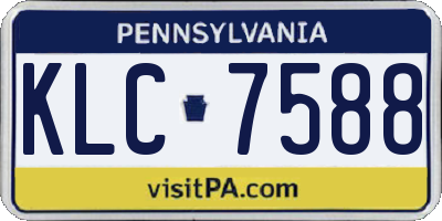 PA license plate KLC7588