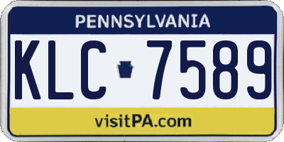 PA license plate KLC7589