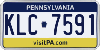 PA license plate KLC7591