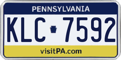 PA license plate KLC7592