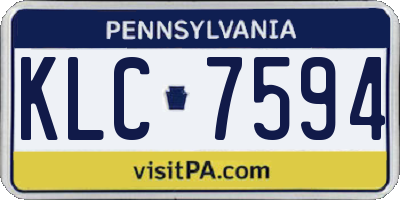 PA license plate KLC7594