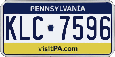 PA license plate KLC7596