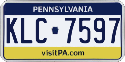 PA license plate KLC7597