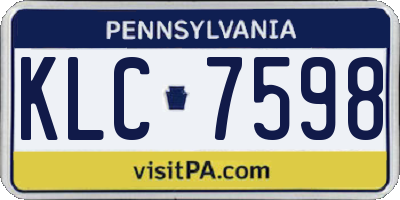 PA license plate KLC7598