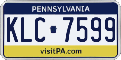 PA license plate KLC7599