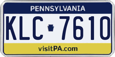 PA license plate KLC7610
