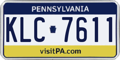 PA license plate KLC7611