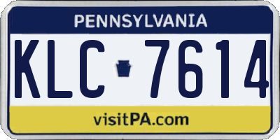 PA license plate KLC7614
