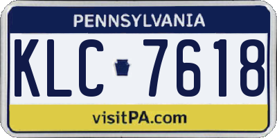 PA license plate KLC7618