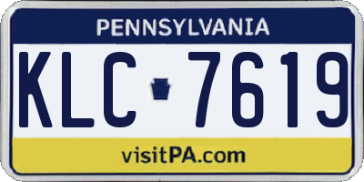 PA license plate KLC7619