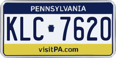 PA license plate KLC7620