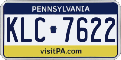 PA license plate KLC7622