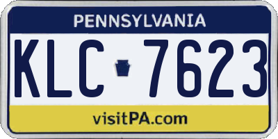 PA license plate KLC7623