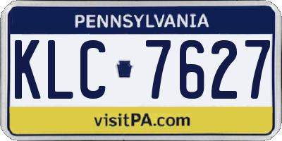 PA license plate KLC7627