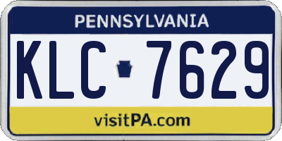 PA license plate KLC7629