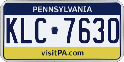 PA license plate KLC7630