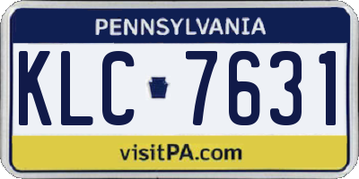 PA license plate KLC7631