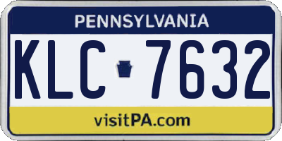 PA license plate KLC7632